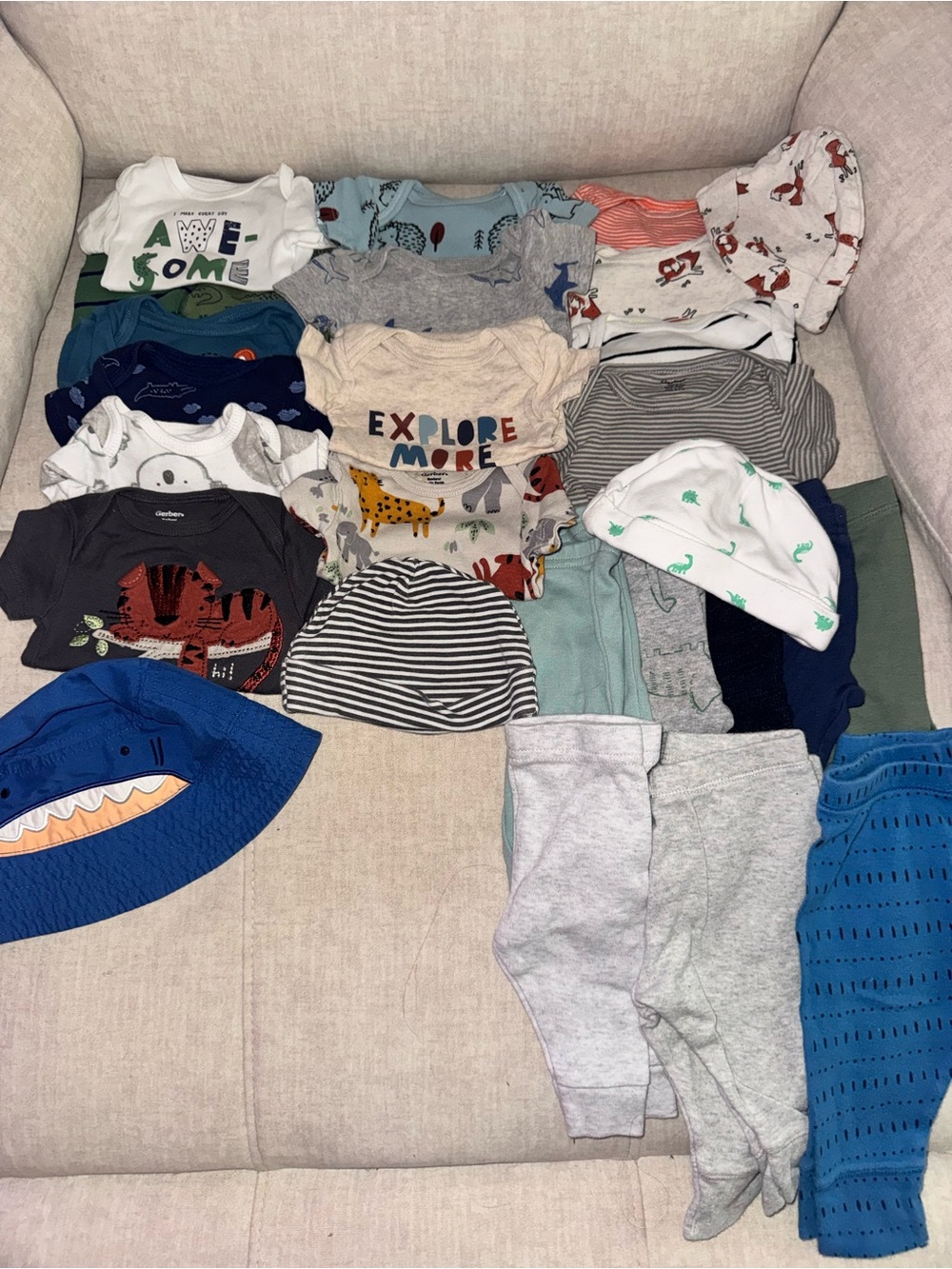 Mixed Baby Boy Bundle- Newborn and 0-3 pants